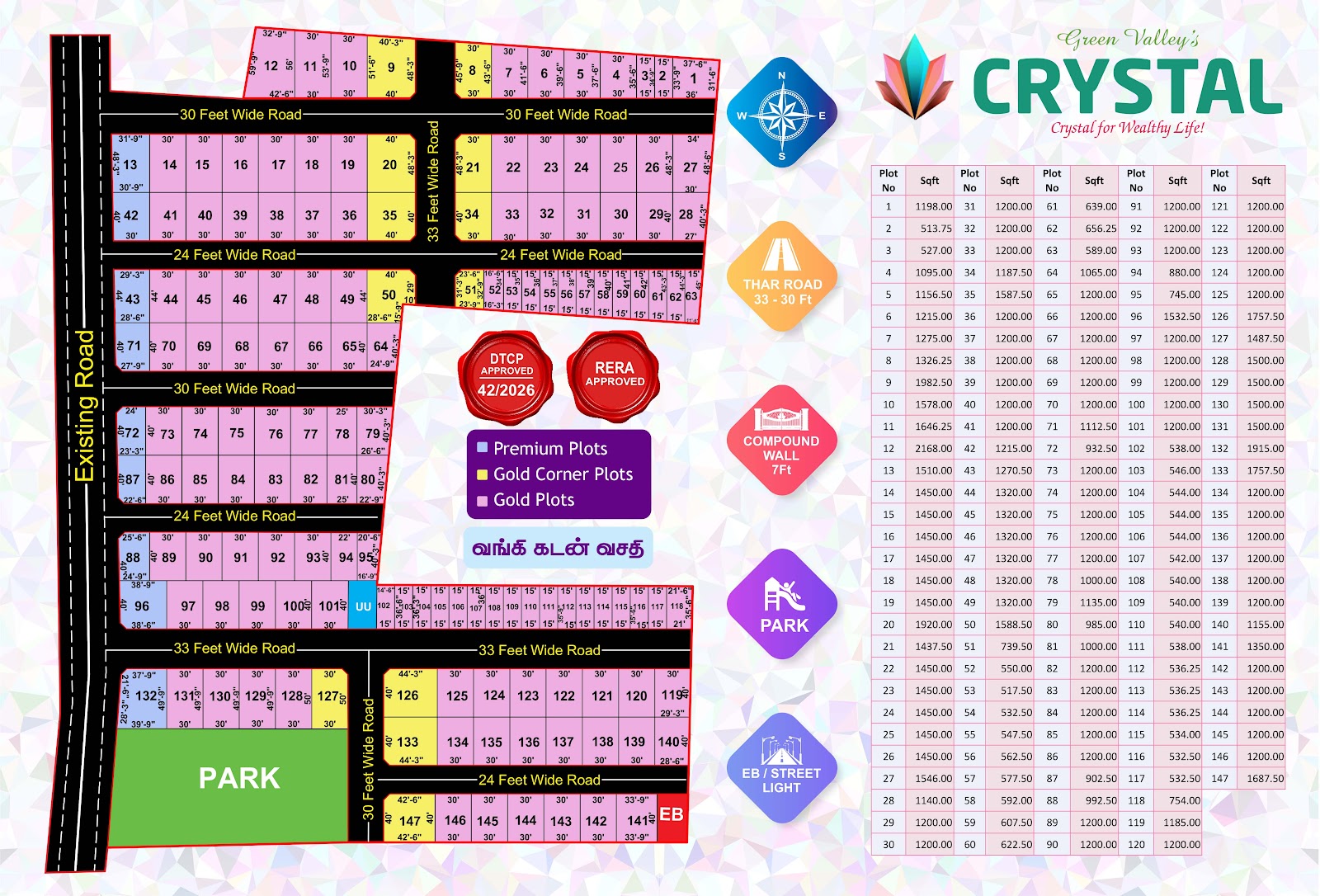 Crystal layout and pricing
